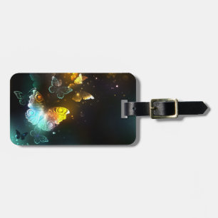 Luminous Butterfly and Night butterflies Luggage Tag