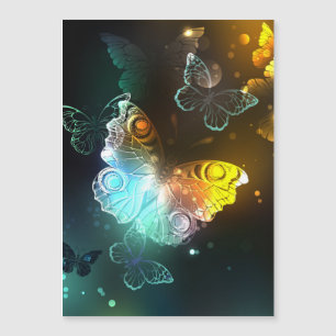 Luminous Butterfly and Night butterflies Magnetic Invitation