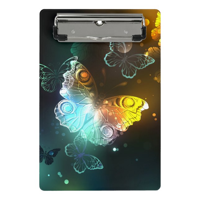 Luminous Butterfly and Night butterflies Mini Clipboard (Front)