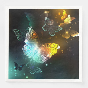 Luminous Butterfly and Night butterflies Napkin