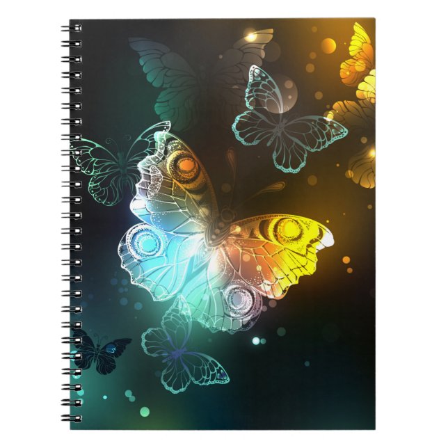 Luminous Butterfly and Night butterflies Notebook (Front)
