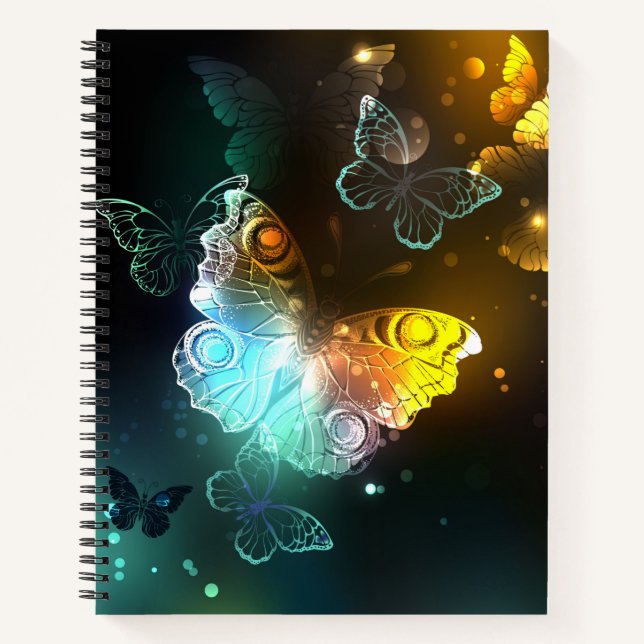 Luminous Butterfly and Night butterflies Notebook (Front)