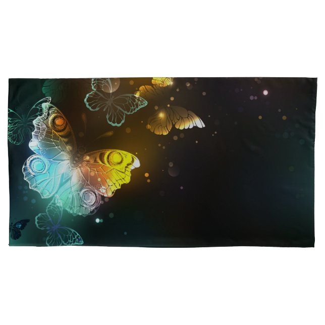 Luminous Butterfly and Night butterflies Pillowcase (Front-Left)