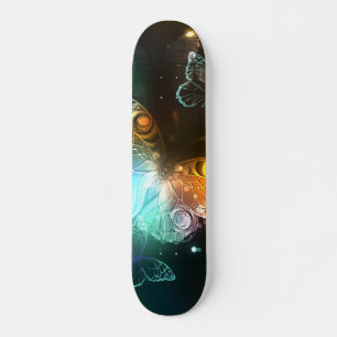 Luminous Butterfly and Night butterflies Skateboard