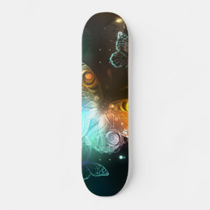 Luminous Butterfly and Night butterflies Skateboard
