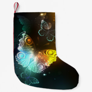 Luminous Butterfly and Night butterflies Small Christmas Stocking