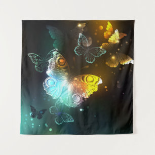 Luminous Butterfly and Night butterflies Tapestry