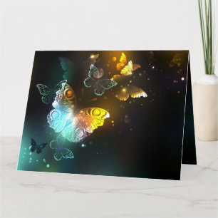 Luminous Butterfly and Night butterflies Thank You Card