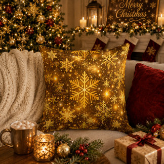 Luminous Christmas Waltz Throw Pillow