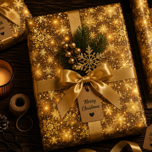 Luminous Christmas Waltz Wrapping Paper Sheet