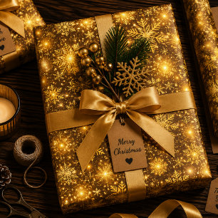 Luminous Christmas Waltz Wrapping Paper Sheet