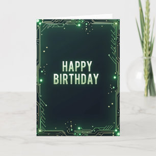 Luminous Circuit Birthday Card