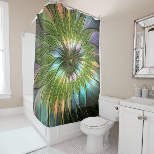 Luminous Colorful Fantasy Flower Fractal Art
