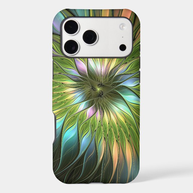 Luminous Colorful Fantasy Flower Fractal Art (Back)