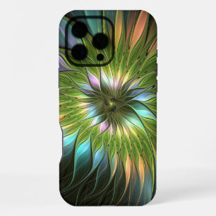 Luminous Colourful Fantasy Flower Fractal Art iPhone 16 Pro Max Case