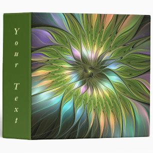 Luminous Colourful Fantasy Flower Fractal Art Text Binder