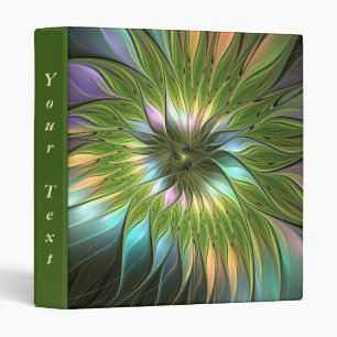 Luminous Colourful Fantasy Flower Fractal Art Text Binder