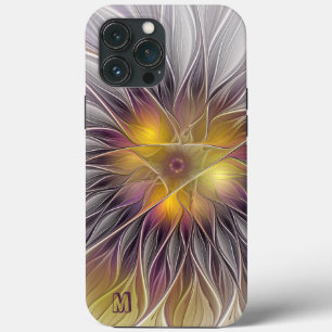 Luminous Colourful Flower Abstract Fractal Monogra iPhone 13 Pro Max Case