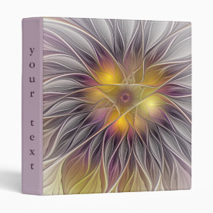 Luminous Colourful Flower, Abstract Fractal Text Binder
