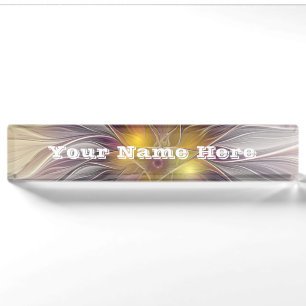 Luminous Colourful Flower Abstract Fractal Title Nameplate