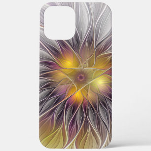Luminous Colourful Flower, Abstract Modern Fractal iPhone 12 Pro Max Case