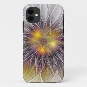 Luminous Colourful Flower, Abstract Modern Fractal iPhone 11 Case