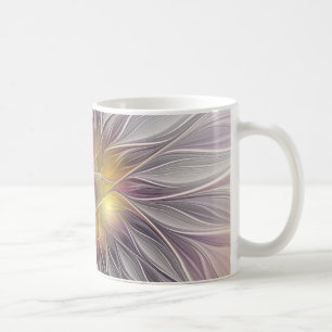 Luminous Colourful Flower, Abstract Modern Fractal Coffee Mug