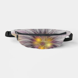 Luminous Colourful Flower, Abstract Modern Fractal Fanny Pack