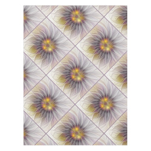 Luminous Colourful Flower, Abstract Modern Fractal Tablecloth