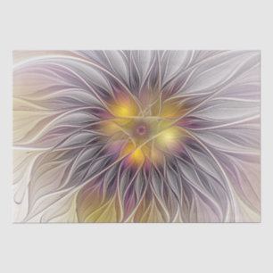 Luminous Colourful Flower, Abstract Modern Fractal Tissue Paper
