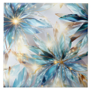 Luminous Crystal Flowers Tile