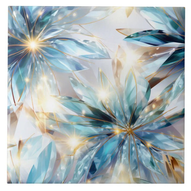 Luminous Crystal Flowers Tile (The complete printed tile design. Tiles sold individually.)