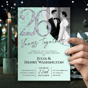 Luminous Diamond 26th Wedding Anniversary  Invitation