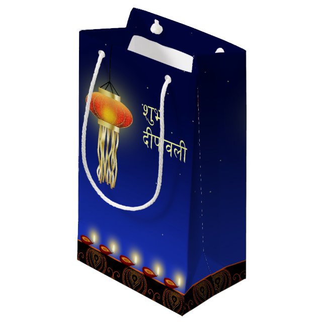 Luminous Diwali Lamp - Small Gift Bag (Front Angled)
