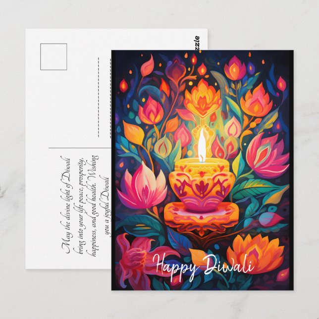 Luminous Diwali Splendour Postcard (Front/Back)