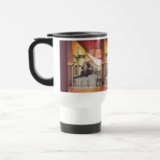 Luminous Equivalent of Passionate Emotions Travel Mug (Left)