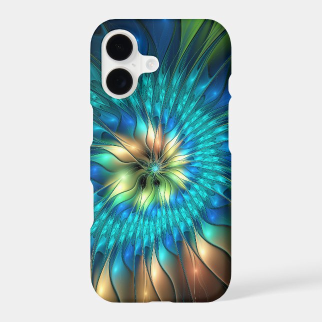 Luminous Fantasy Flower, Colorful Abstract Fractal (Back)