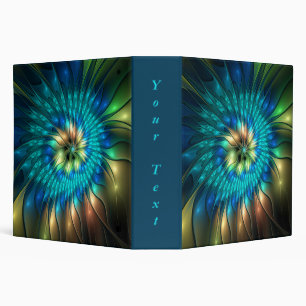 Luminous Fantasy Flower, Colourful Abstract Fracta Binder