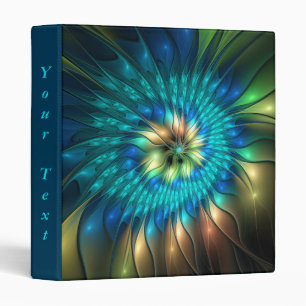 Luminous Fantasy Flower, Colourful Abstract Fracta Binder
