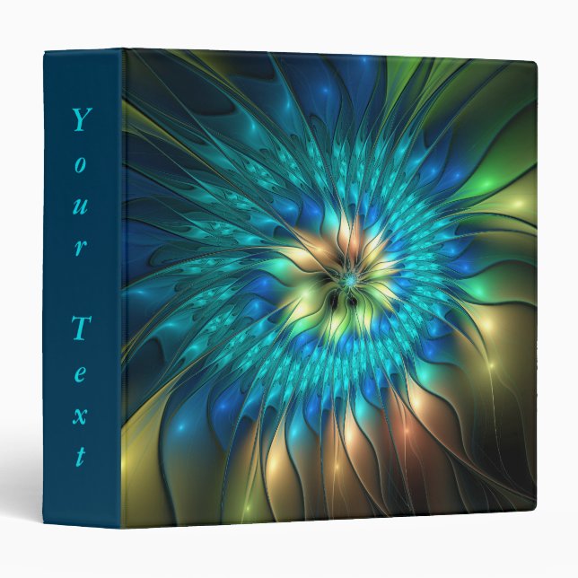 Luminous Fantasy Flower, Colourful Abstract Fracta Binder (Front/Spine)
