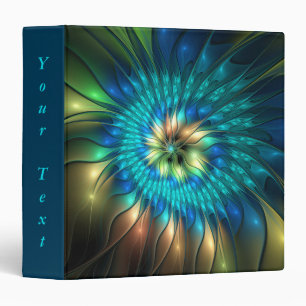 Luminous Fantasy Flower, Colourful Abstract Fracta Binder