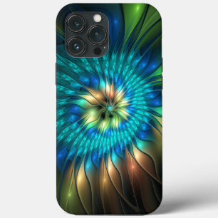 Luminous Fantasy Flower, Colourful Abstract Fracta iPhone 13 Pro Max Case