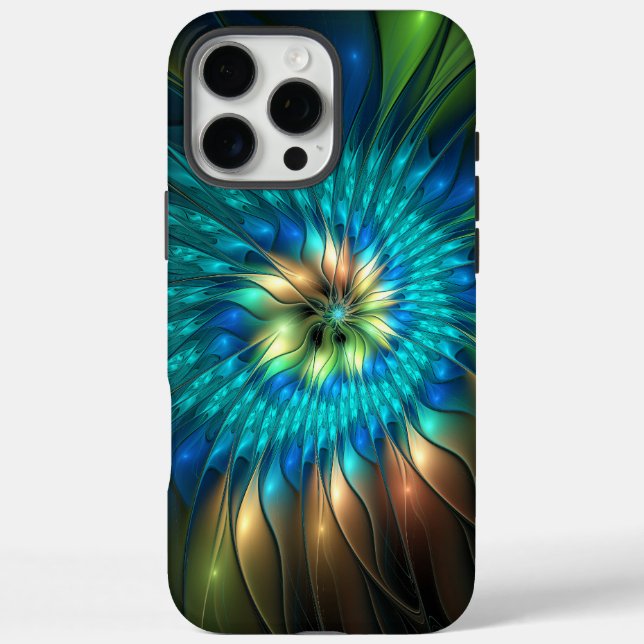 Luminous Fantasy Flower, Colourful Abstract Fracta Case-Mate iPhone Case (Back)