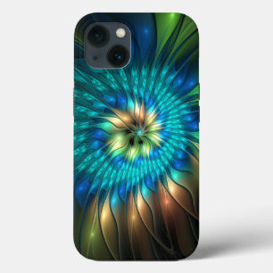 Luminous Fantasy Flower, Colourful Abstract Fracta iPhone 13 Case