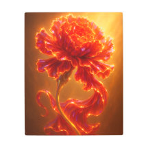 Luminous Fire Blossom Fantasy Flower Metal Art