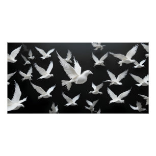 Luminous Flock in Dark Void Poster