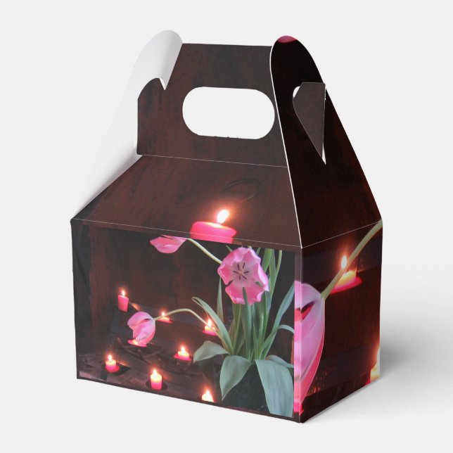 Luminous Floral Light Scene Favor Box (Back Side)