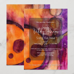 Luminous Flow   Abstract Watercolor  Invitation