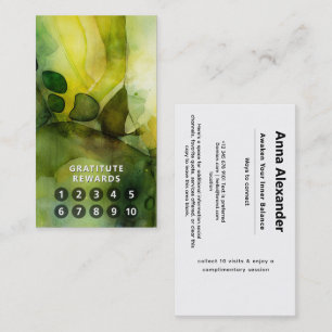 Luminous Flow Green Abstract Watercolor Business Card