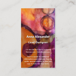 Luminous Flow Green Abstract Watercolor Business Card